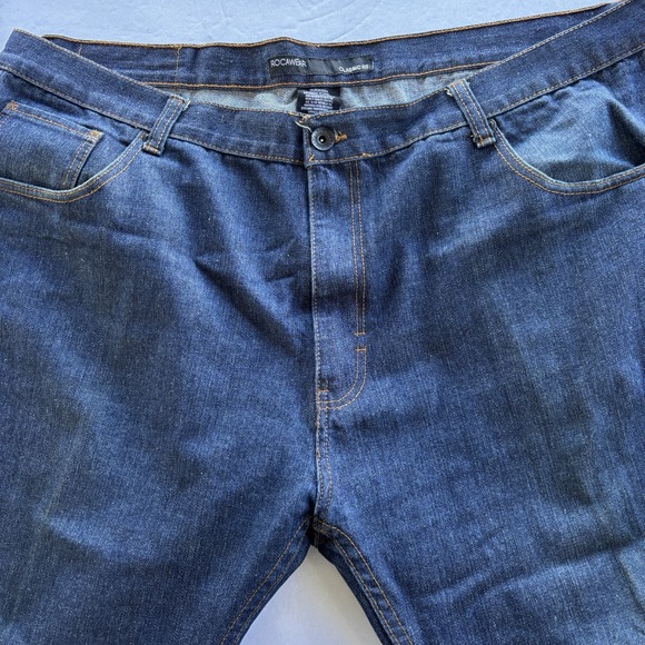 Rocawear Classic Fit Jeans 48x34 Blue Denim Logo Pockets Altered Inseam READ - Picture 8 of 15